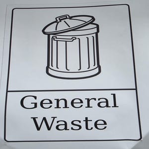 Bin stickers, 15 by 15cm waterproof. General waste, recycling, card and paper, food recycling and garden waste image 5