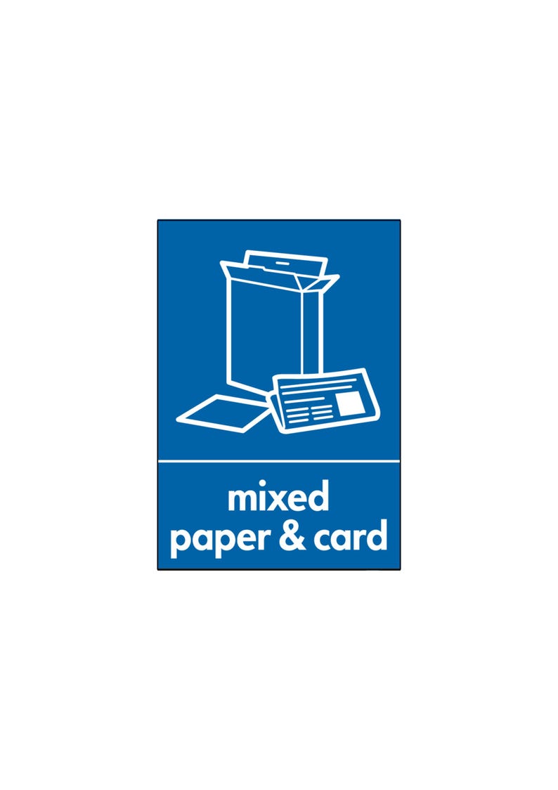 Bin stickers, 15 by 15cm waterproof. General waste, recycling, card and paper, food recycling and garden waste image 3