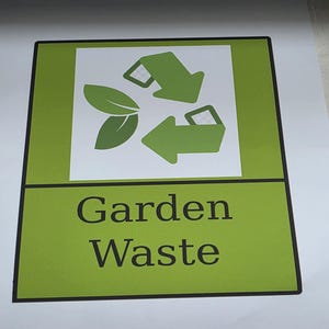 Bin stickers, 15 by 15cm waterproof. General waste, recycling, card and paper, food recycling and garden waste image 4