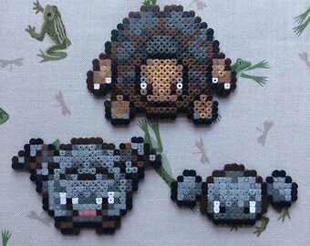 Pokemon Perler - Geodude line