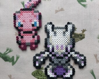 Pokemon Perler - Mewtwo + Mew