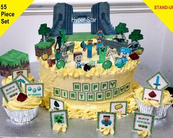 Minecraft Cake Topper Etsy