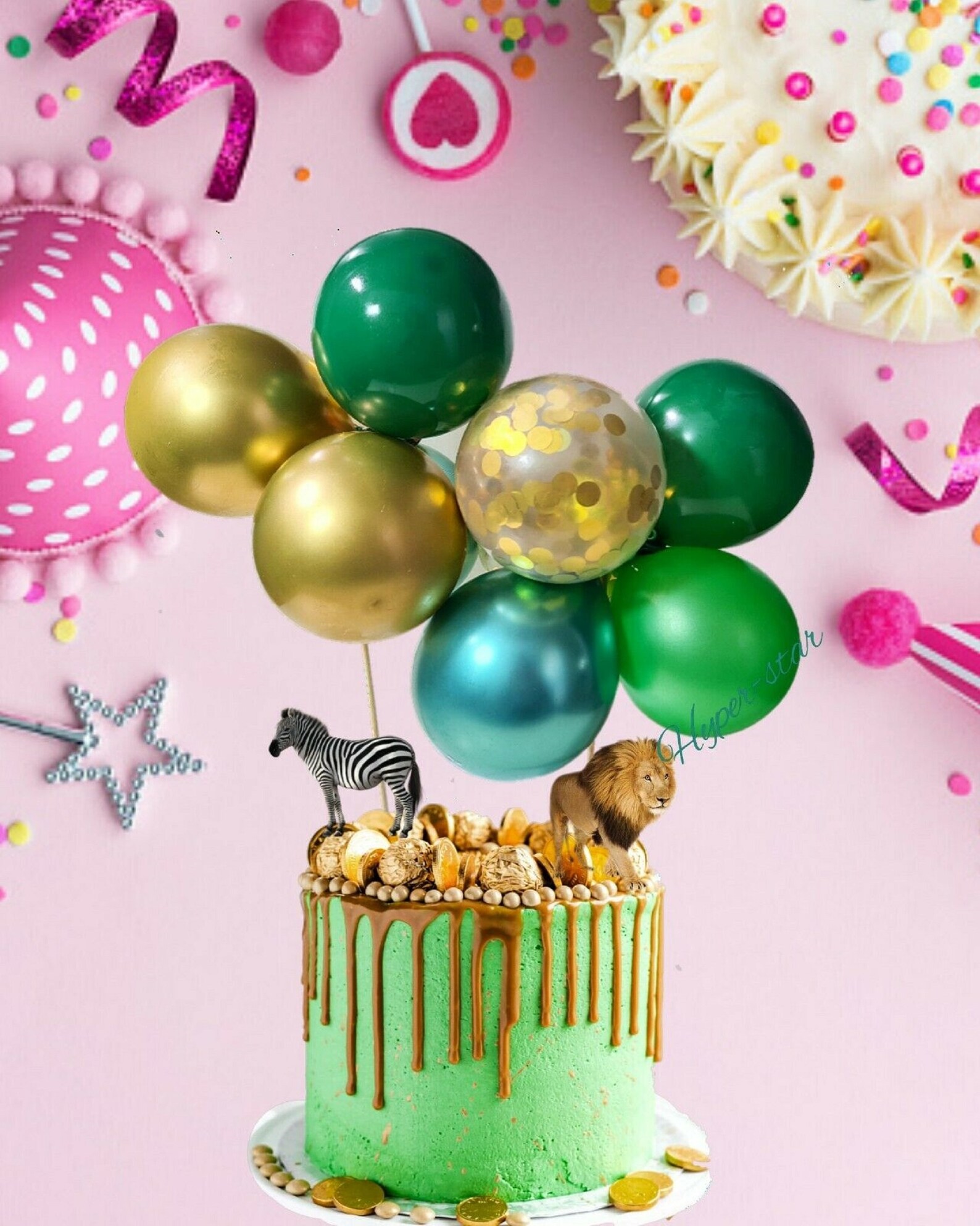 DIY Confetti Balloon Cake Topper Birthday Confetti Party Etsy UK