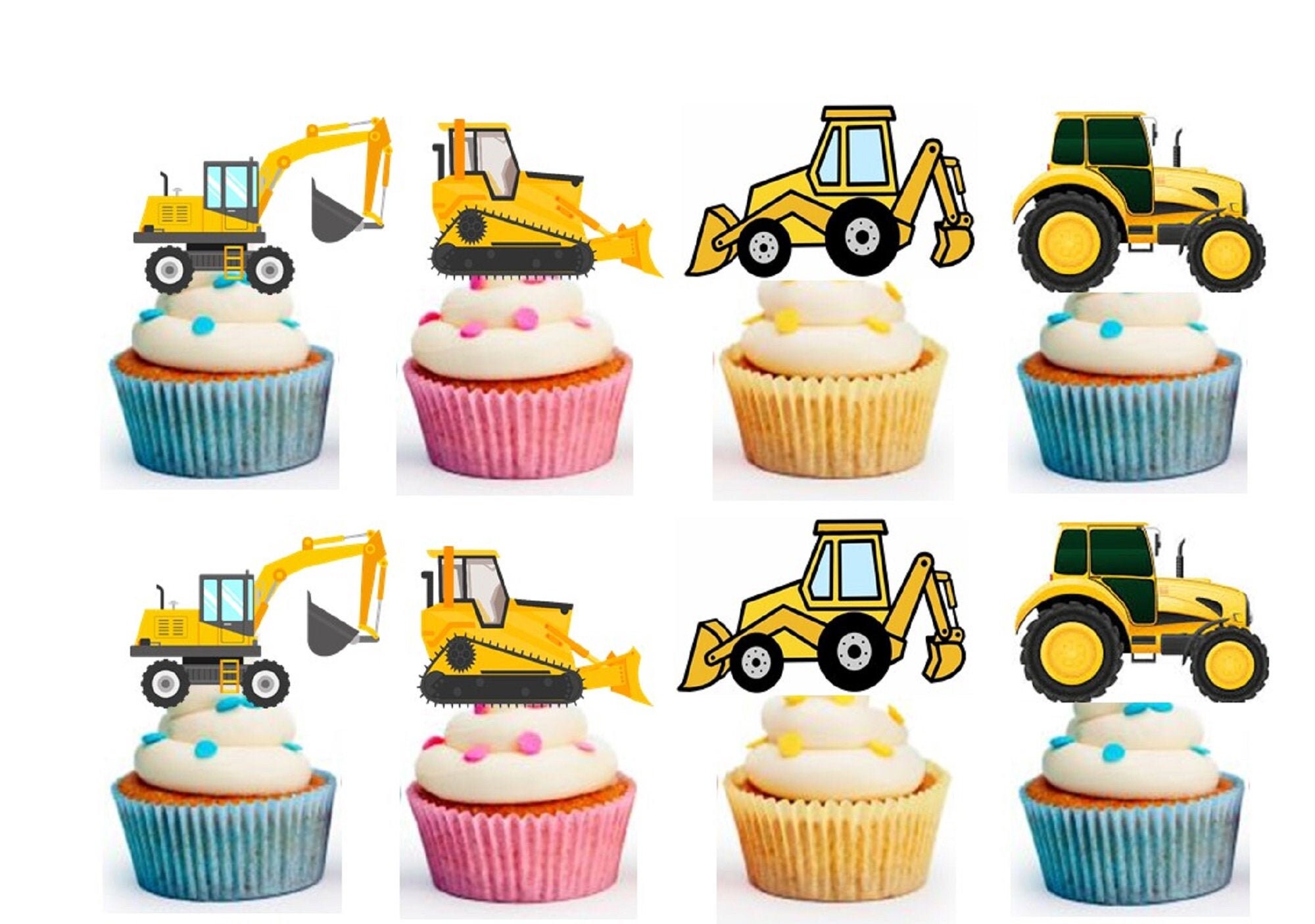 Diggers Stand Up Premium Card Cake Toppers 