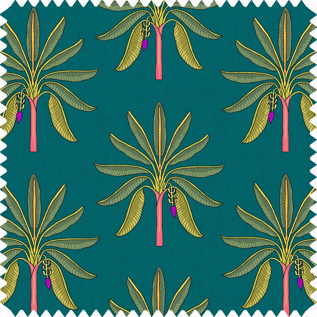 Palm Tree Fabric, Tropical Fabric, Quirky Designer Fabric, Velvet