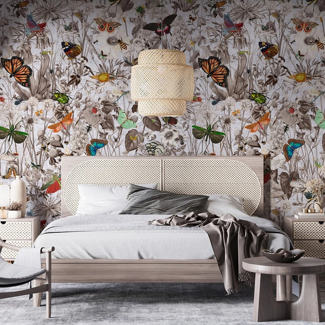 Vintage Botanical Wallpaper, Peel & Stick and Traditional Wallpaper ...