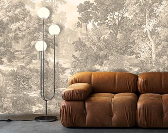 Vintage Forest Trees Mural, Peel & Stick and Traditional Wallpaper, Scenic Mural, Designer Mural, Forest Wallpaper, Nature Bedroom Wallpaper