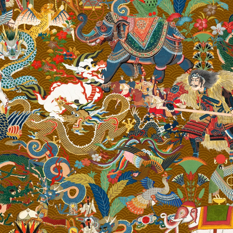 Maximalist Wallpaper, Oriental Wallpaper, Peel & Stick and Traditional Wallpaper, Japanese Wallpaper, Egyptian Wallpaper image 8