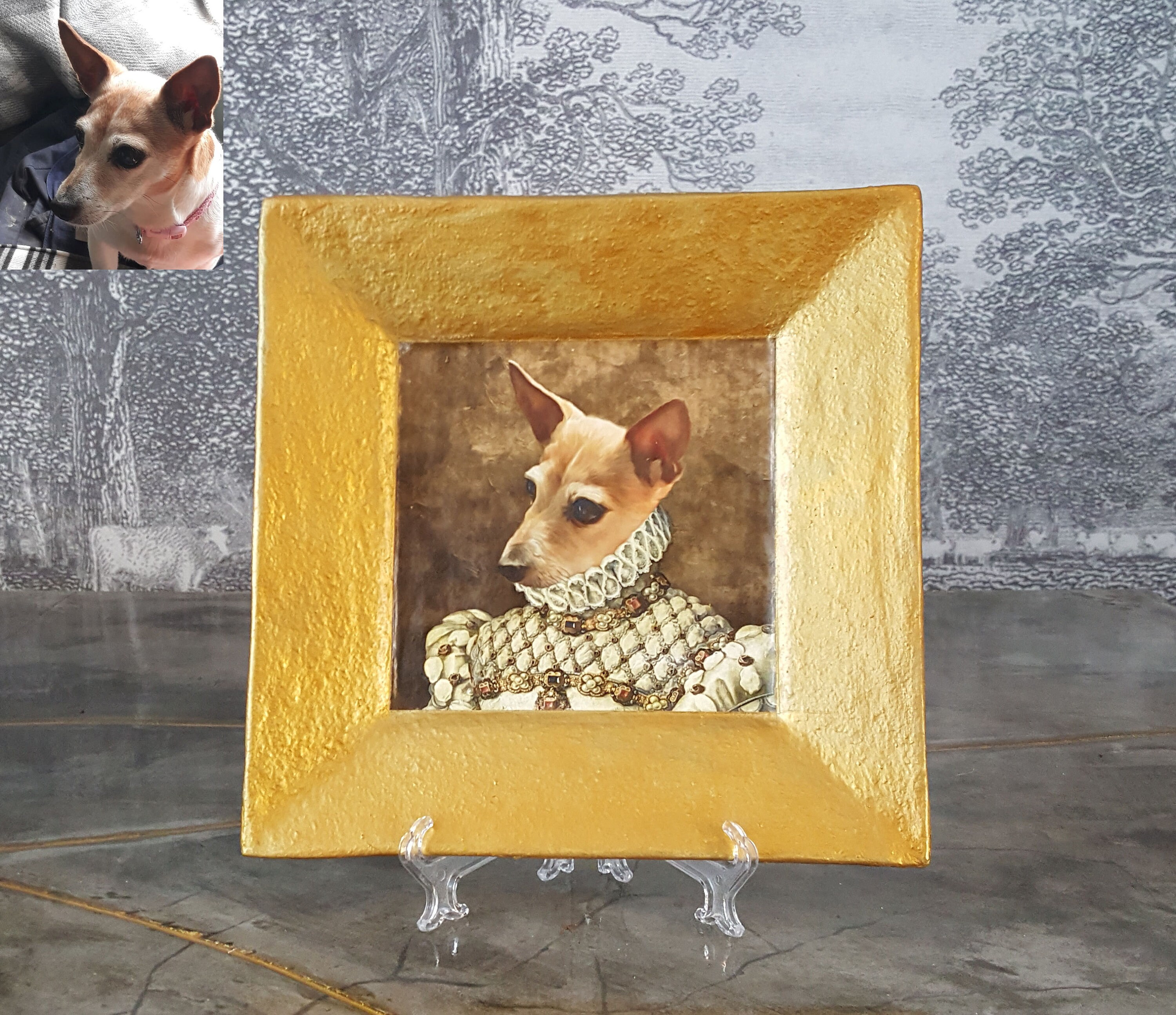Custom 'framed' Pet Portrait Regal Pet Portrait Etsy UK