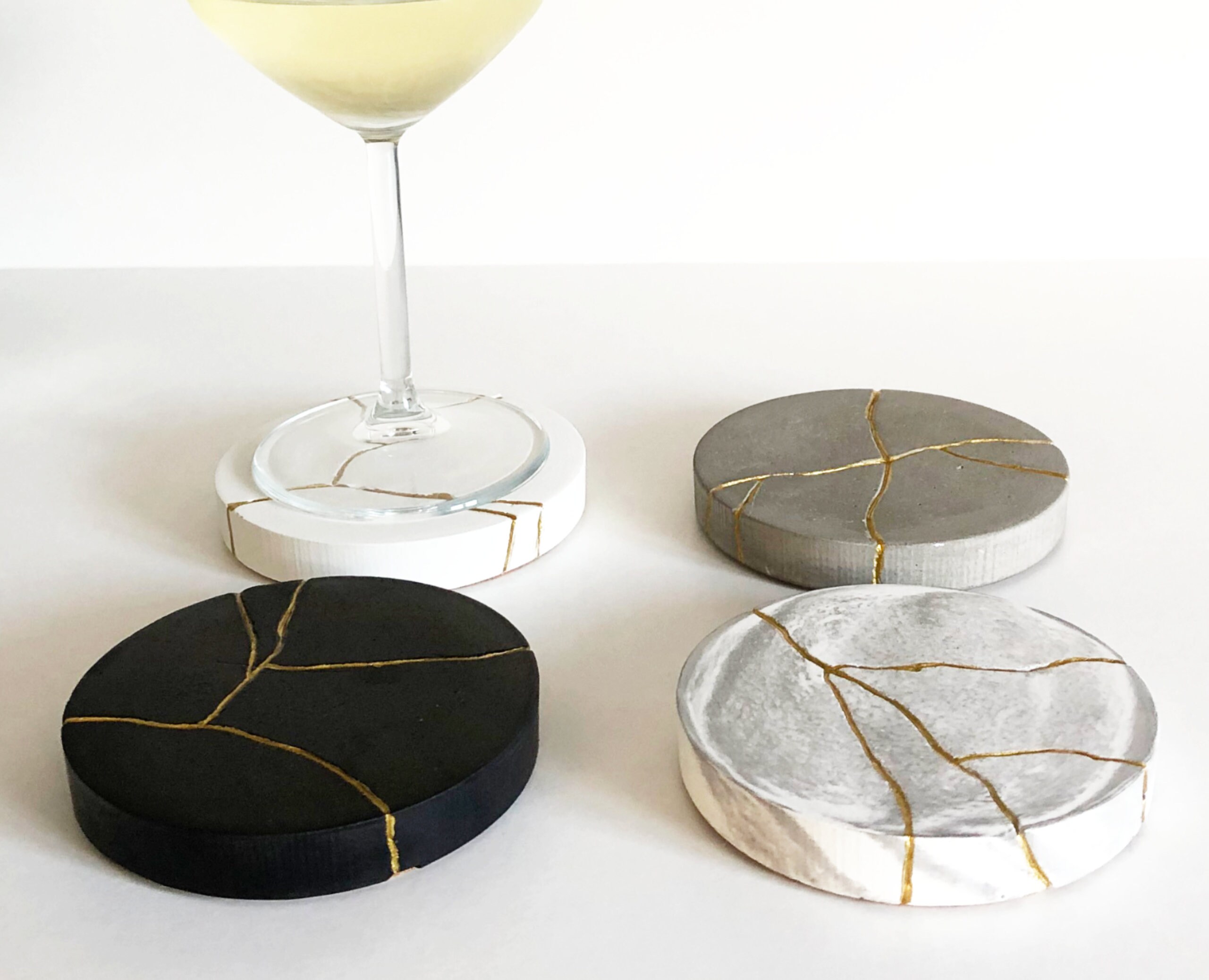 Gold Concrete Coasters, Drink Mat, Marble Coaster, Black Coaster, Bar…