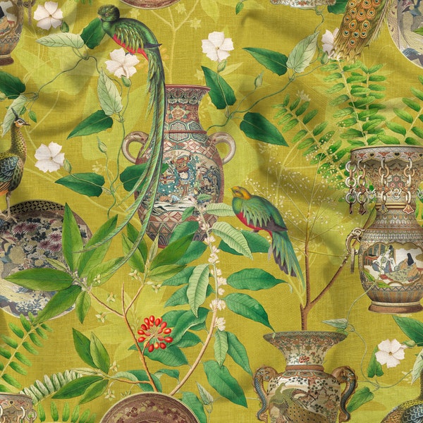 Chinoiserie Fabric Etsy