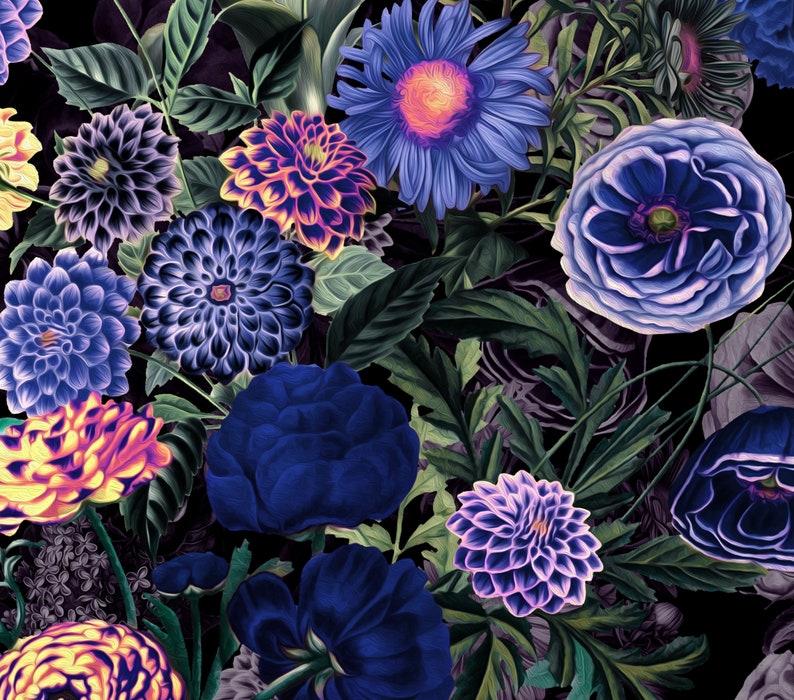 Purple Haze Wallpaper, Purple Floral Mural, Vintage Floral Wallpaper ... — free download