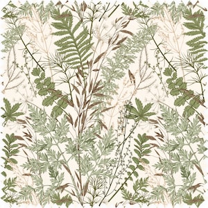 Botanical Fern Leaf Fabric, Woodland Fabric, Velvet Fabric | Material, Organic Fabric, Waterproof Canvas Fabric, Tree Fabric, Nature Fabric