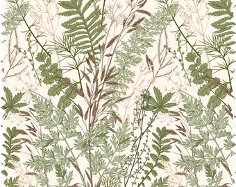 Botanical Fern Leaf Fabric, Woodland Fabric, Velvet Fabric | Material, Organic Fabric, Waterproof Canvas Fabric, Tree Fabric, Nature Fabric