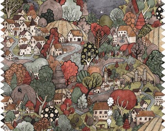 English Toile Fabric, Country Cottage Linen Fabric, Upholstery Fabric, Velvet Fabric, Designer, Organic | Waterproof Canvas Fabric