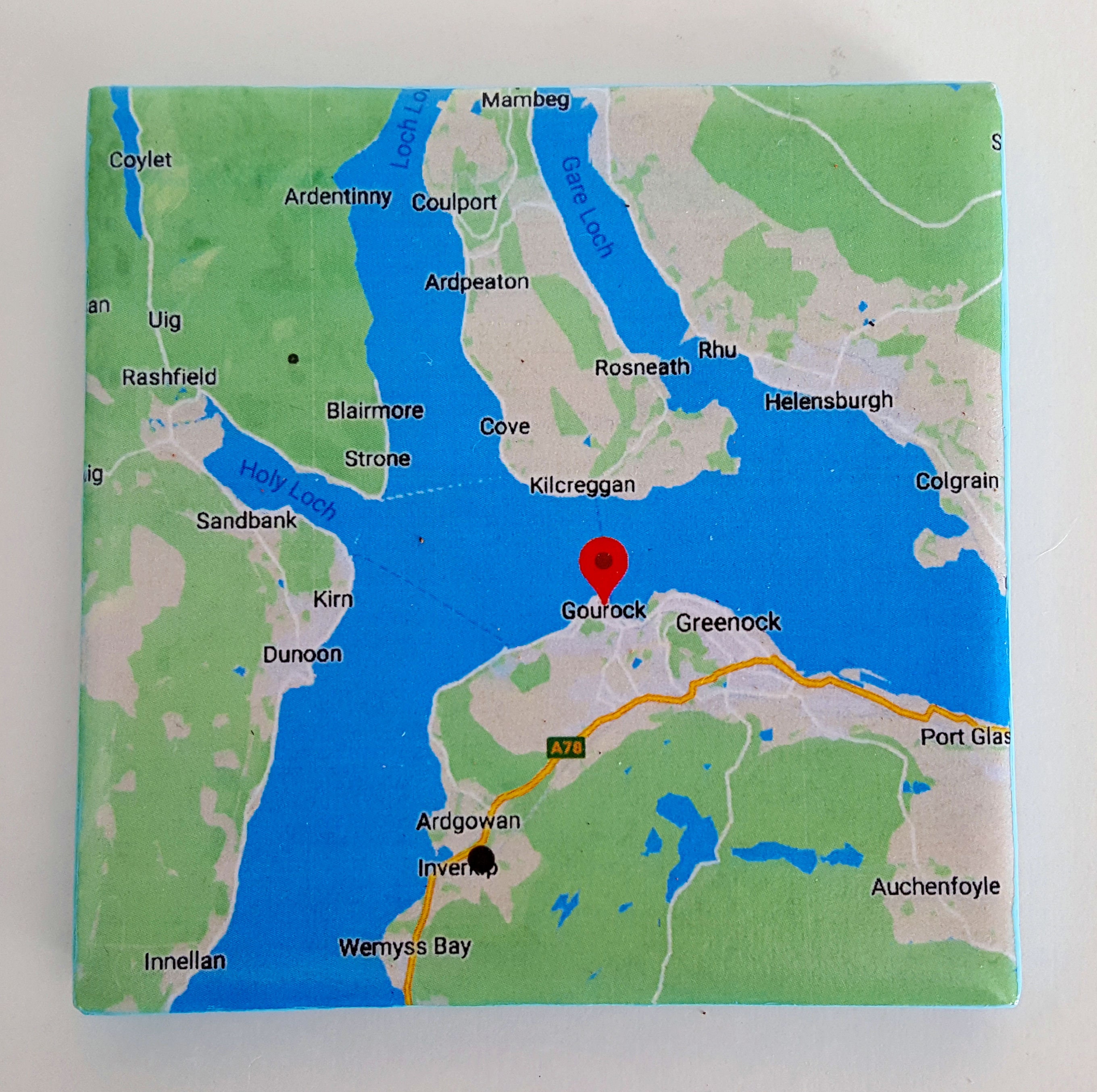 Custom Map Ceramic Coasters Personalized Map Coasters Tile Etsy