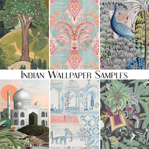 Indian Wallpaper Samples, Asian Wallpaper Samples, Removable Wallpaper Sample, Peel & Stick and Traditional Wallpaper Sample