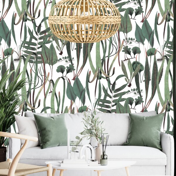 Woodland Wallpaper Peel and Stick Etsy