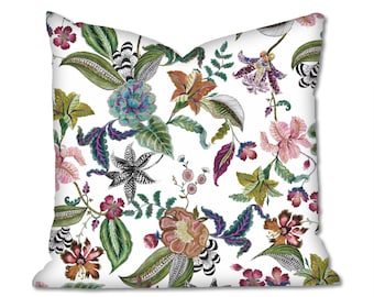 Florissima Cushion Cover, Floral Pillow, Organic Cotton Cushion, Reversible Cushion, Suede Pillow, Botanical Cushion, Decorative Throw