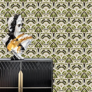 Winston Art Deco Tapete, Abziehen und Aufkleben und Traditionelle Tapete, Grafische Tapete, Geometrische Tapete, Designer Tapete
