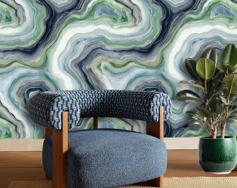 Papel pintado de conchas de ostra, diseño abstracto, autoadhesivo, mural de papel pintado de diseño, removible, arte de pared de ágata