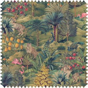 Indian Tropical Tiger Fabric, Jungle Fabric, Forest Fabric, Velvet Fabric, Flamingo Fabric, Waterproof Fabric, Peacock Fabric
