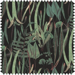 Leaves Fabric, Woodland Fabric, Botanical Fabric, Nature Fabric, Velvet Fabric, Waterproof Material, Organic Fabric, Eco Material