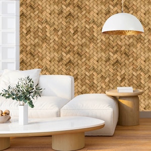 Rattan Effect Wallpaper, Wicker Wallpaper, Bamboo Wallpaper, Peel & Stick and Traditional Wallpaper