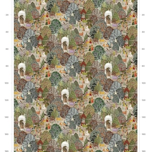 Indian Forest Fabric, Vintage Mughal Fabric, Trees Fabric, Designer Fabric, Peacock | Tiger Upholstery | Waterproof | Organic | Eco Fabric imagen 7