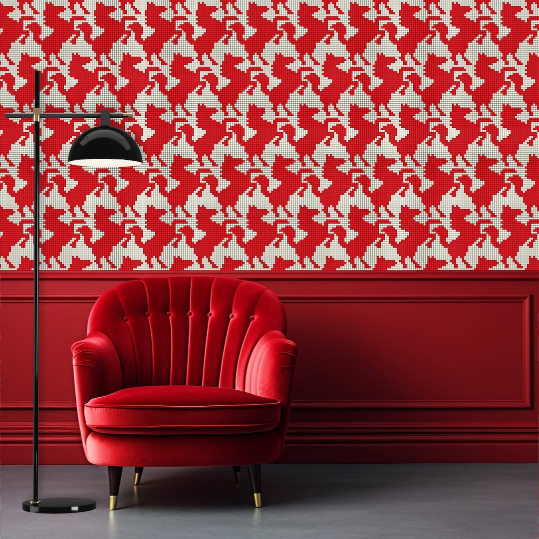 Mosaic Horses Wallpaper Peel & Stick and Traditional Etsy