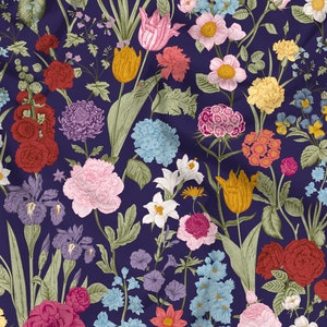Victorian Garden Fabric, Vintage Floral Fabric, Botanical Fabric, Velvet Fabric | Material, Organic | Waterproof Fabric, Peony Wallpaper