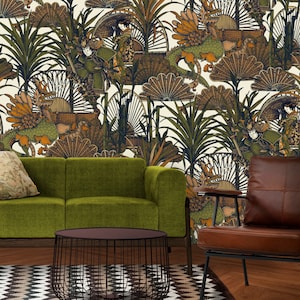 Japanese Rattan Wallpaper, Peel & Stick Wallpaper, Japanese Geisha Wallpaper, Dragon | Samurai Wallpaper, Chinoiserie, Oriental Wallpaper