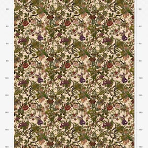 Elysian Botanical Fabric, Designer Fabric, Velvet Fabric | Material, Organic | Waterproof Canvas Fabric, Floral | Snake | Moth Fabric zdjęcie 8