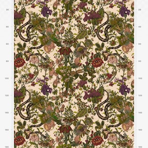 Elysian Botanical Fabric, Designer Fabric, Velvet Fabric | Material, Organic | Waterproof Canvas Fabric, Floral | Snake | Moth Fabric zdjęcie 10