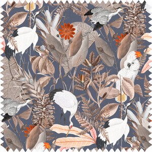 Chinoiserie Fabric, Crane Fabric, Velvet Fabric | Material, Organic | Waterproof Canvas Fabric, Exotic Bird | Oriental | Tropical