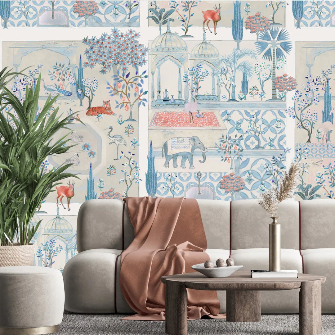 Mughal Gardens Wallpaper Mural, Peel & Stick Wallpaper and Traditional ...