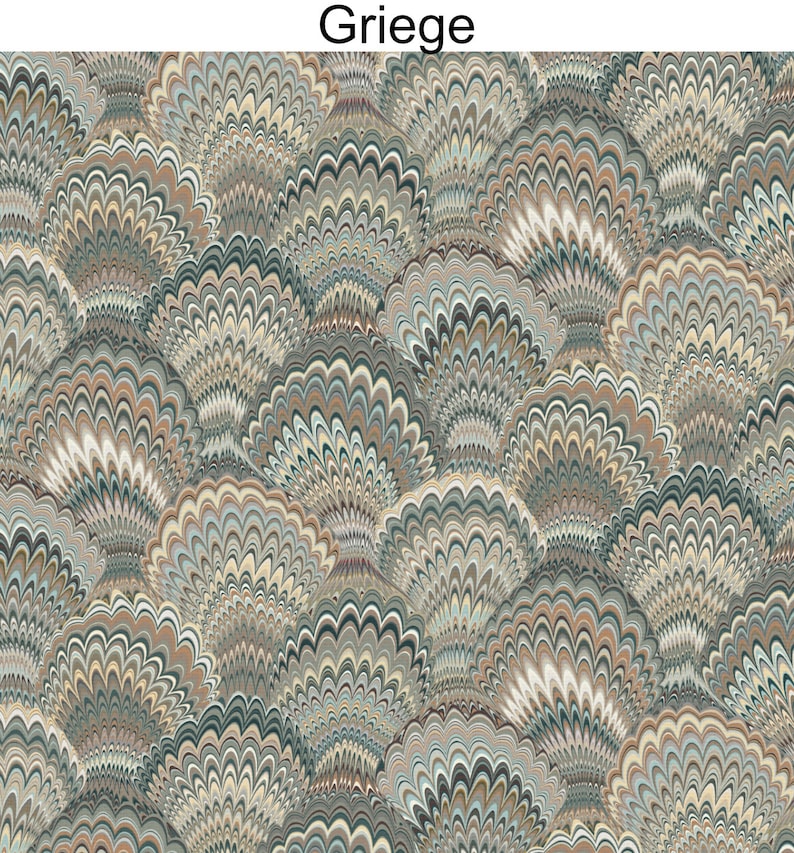 May include: A seamless pattern featuring a repeating design of overlapping, swirling, and concentric circles in shades of brown, beige, grey, and teal.