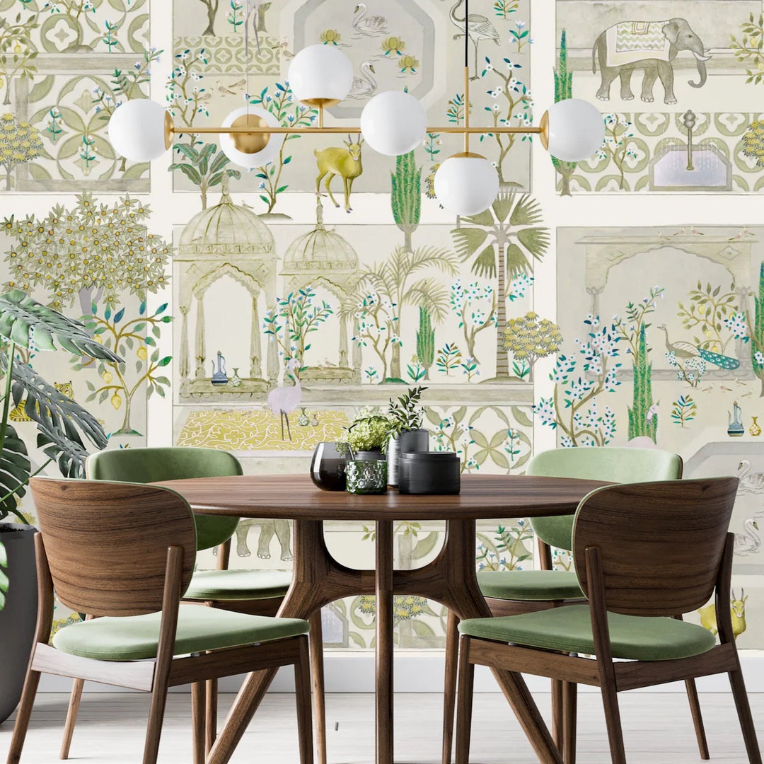 Mughal Gardens Wallpaper Mural, Peel & Stick Wallpaper and Traditional ...
