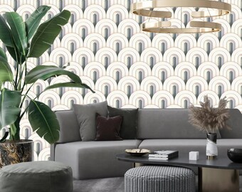 Art Deco Arch Wallpaper, Peel & Stick and Traditional Wallpaper, 1920's Wallpaper, Gatsby Wallpaper, Glamorous Wallpaper
