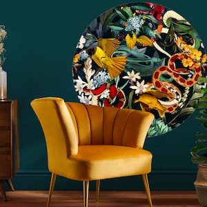 Schlange Wallpaper Kreis, Vogel Wallpaper, Maximalist Feature Wallpaper, Blumen Wallpaper, Peel & Stick Wallpaper, Wallpaper Abnehmbar