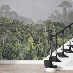 Forest Wallpaper Mural, Peel & Stick and Traditional Wallpaper, Designer Mural, Forest Trees Wallpaper, Nature Wall Mural, Bedroom Wallpaper
