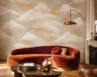 Papel pintado de nubes / Mural de cielo / Papel pintado de diseño de lujo