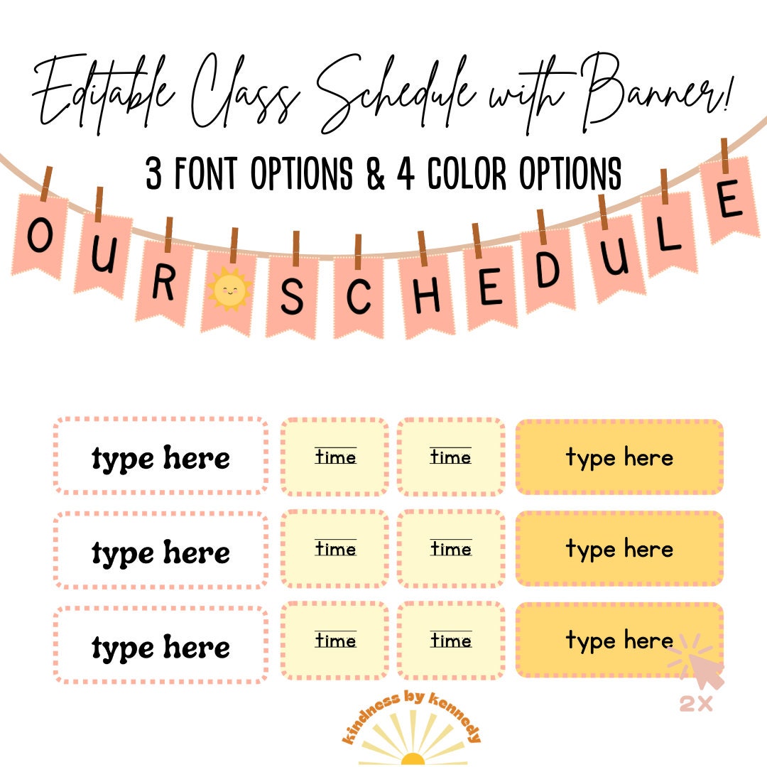 EDITABLE Simple Sunshine Schedule Bundle Etsy editable-simple-sunshine-schedule-bundle-etsy