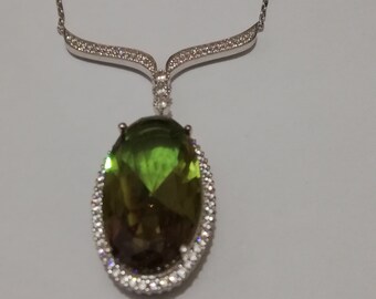 Collana artigianale con sultanina: diaspro turco che cambia colore, pendente in argento sterling 925