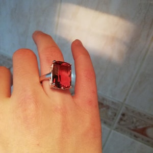 Handmade Sultanit Big Ring,925 Sterling Silver, Color Changing,turkish Diaspore,Stone Size 13x18mm,Valentines days gift.