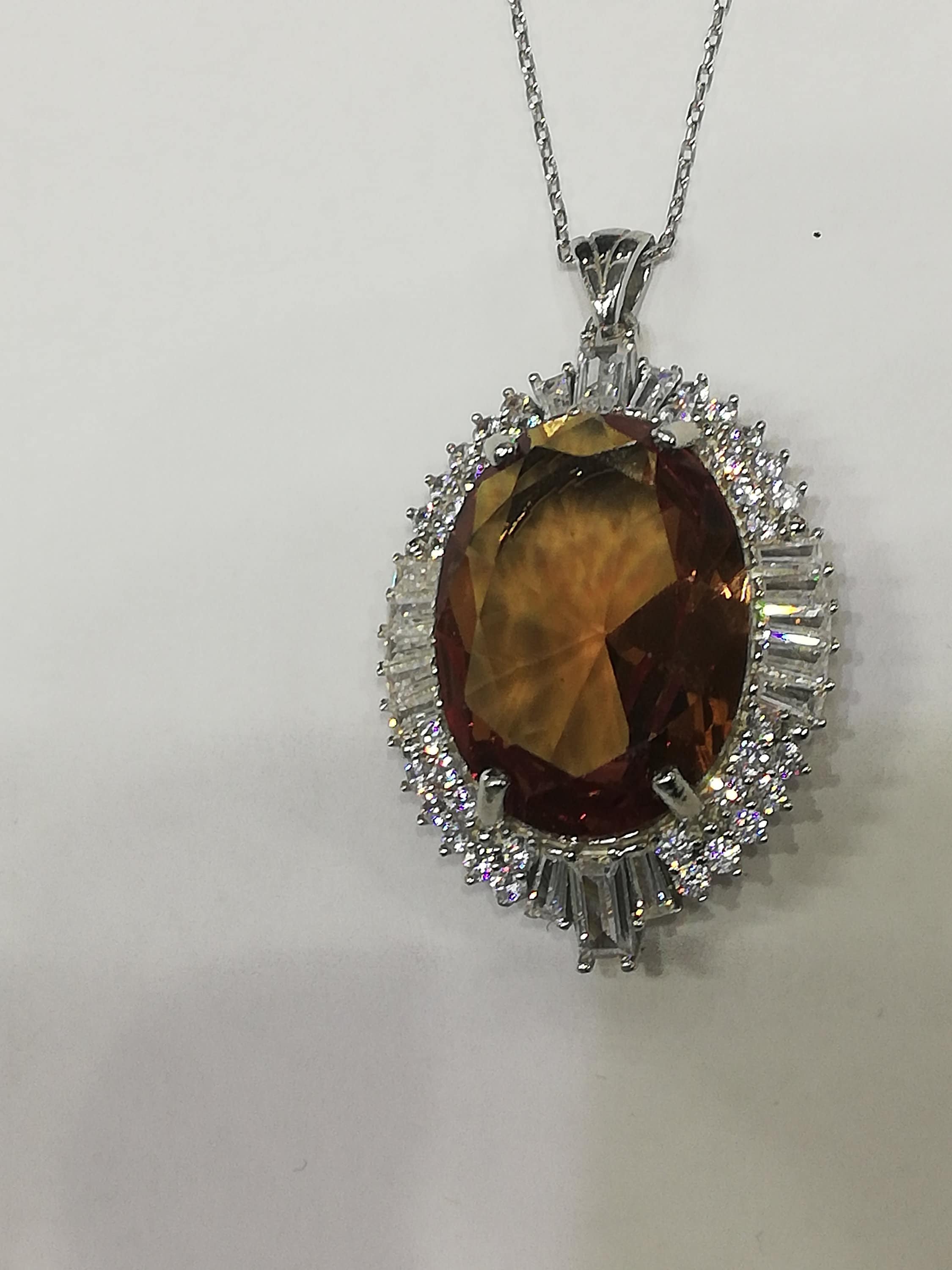 Handmade Sultanit,Very Big  Necklace ,Color Changing,Turkish Diaspore,925 Sterling Silver,Stone Size18MM X25MM ,Silver  Chain,16gr