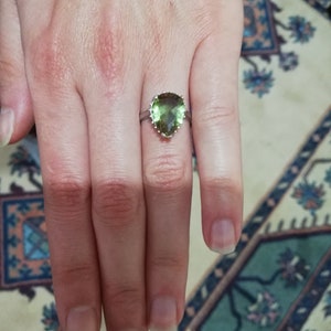 Handmade Sultanit,925 Sterling Silver, Ring,Color Changing,turkish Diaspore,Stone Size 15mm,wedding jewelry