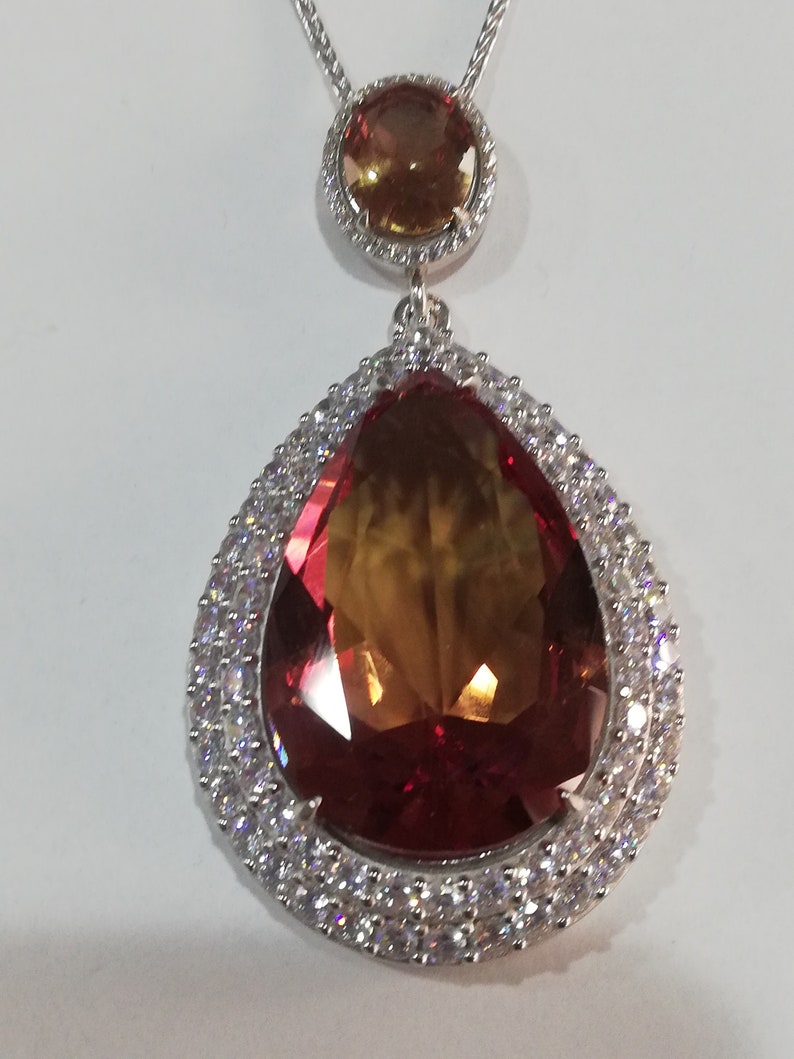 Color Changing,Turkish Diaspore,925 Sterling Silver,Stone Size4 CM *3.5CM,48 Inch Handmade Sultanite,Very Big Necklace Silver Chain,26gr