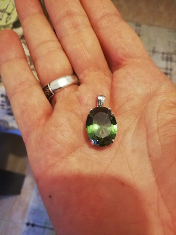 Color Changing,Turkish Diaspore,925 Sterling Silver,Stone Size4 CM *3.5CM,48 Inch Handmade Sultanite,Very Big Necklace Silver Chain,26gr