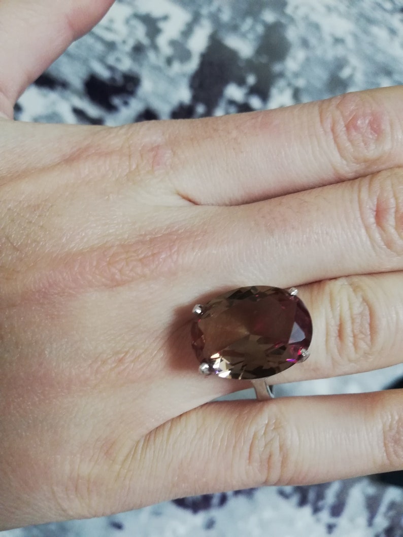 Handmade Sultanit Big Ring,925 Sterling Silver, Color Changing,turkish